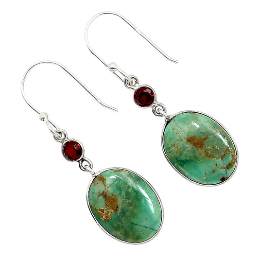 Natural Rare Turquoise Nevada Aztec Mt and Amethyst Earrings E-1002 SDE91322