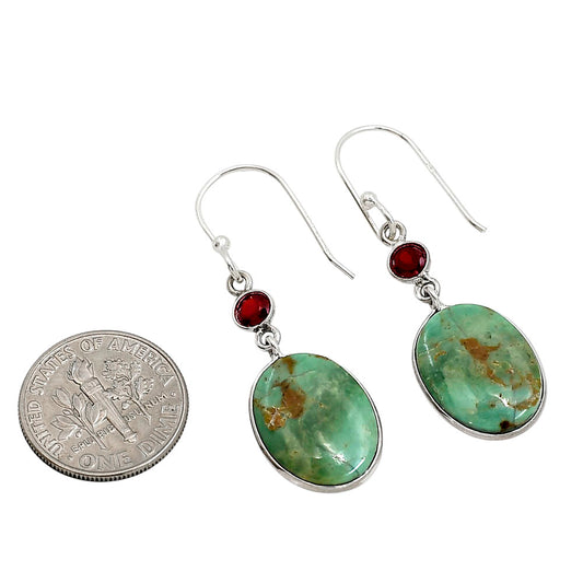 Natural Rare Turquoise Nevada Aztec Mt and Amethyst Earrings E-1002 SDE91322