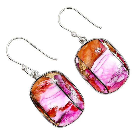 Kingman Orange Dahlia Turquoise Earrings E-1001 SDE91451