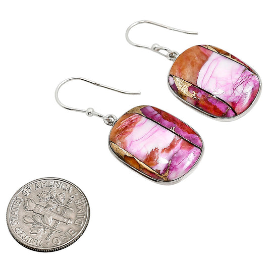 Kingman Orange Dahlia Turquoise Earrings E-1001 SDE91451