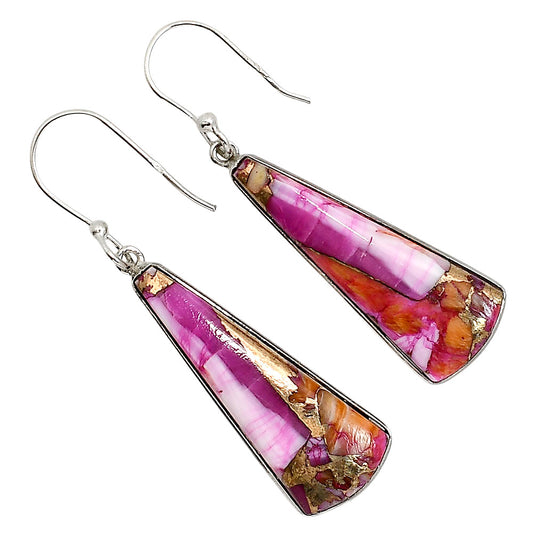 Kingman Orange Dahlia Turquoise Earrings E-1001 SDE91512