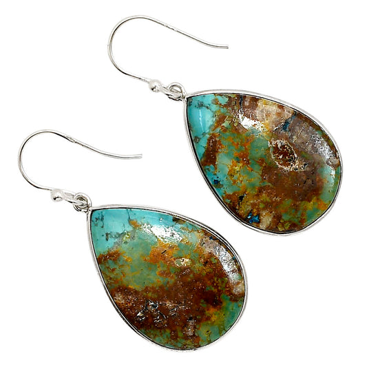 Kingman Copper Teal Turquoise Earrings E-1001 SDE91523