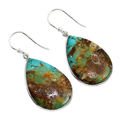 Kingman Copper Teal Turquoise Earrings E-1001 SDE91523