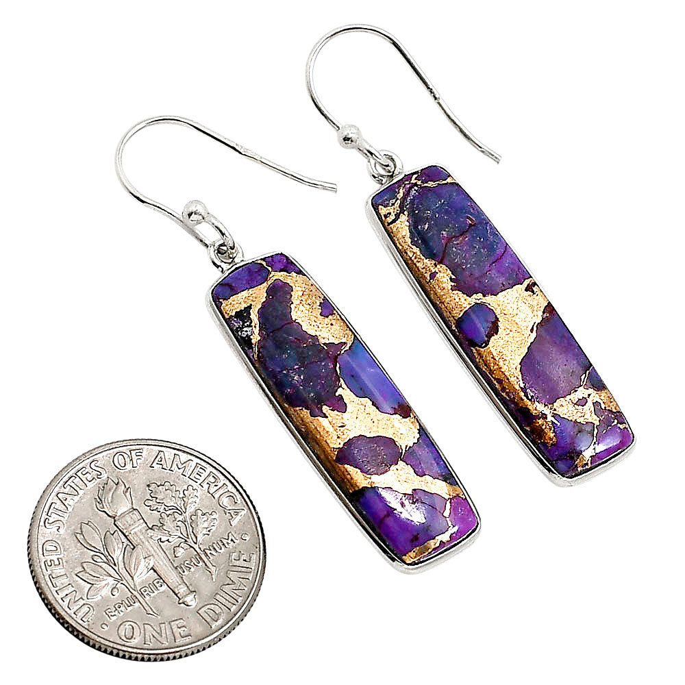 Copper Purple Turquoise Earrings E-1001 SDE91557
