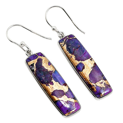 Copper Purple Turquoise Earrings E-1001 SDE91557