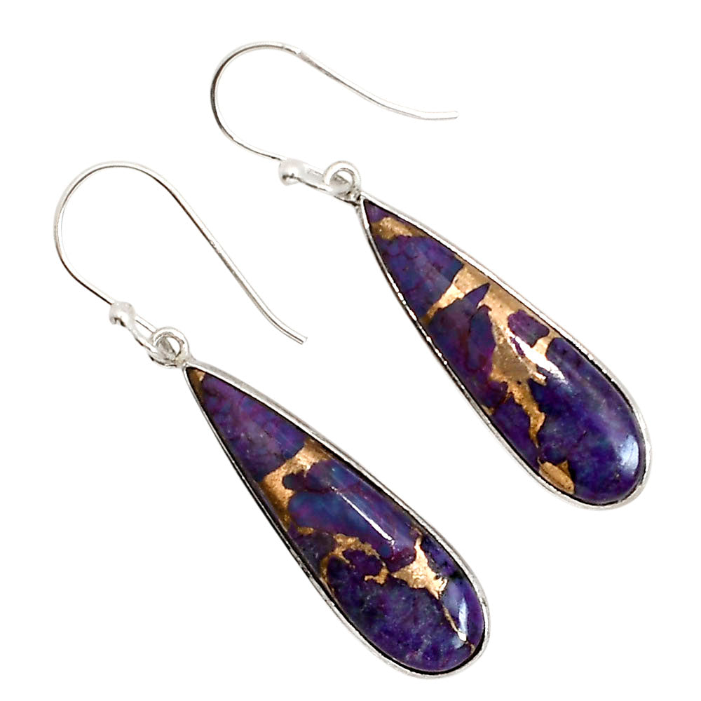 Copper Purple Turquoise Earrings E-1001 SDE91562