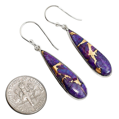 Copper Purple Turquoise Earrings E-1001 SDE91562