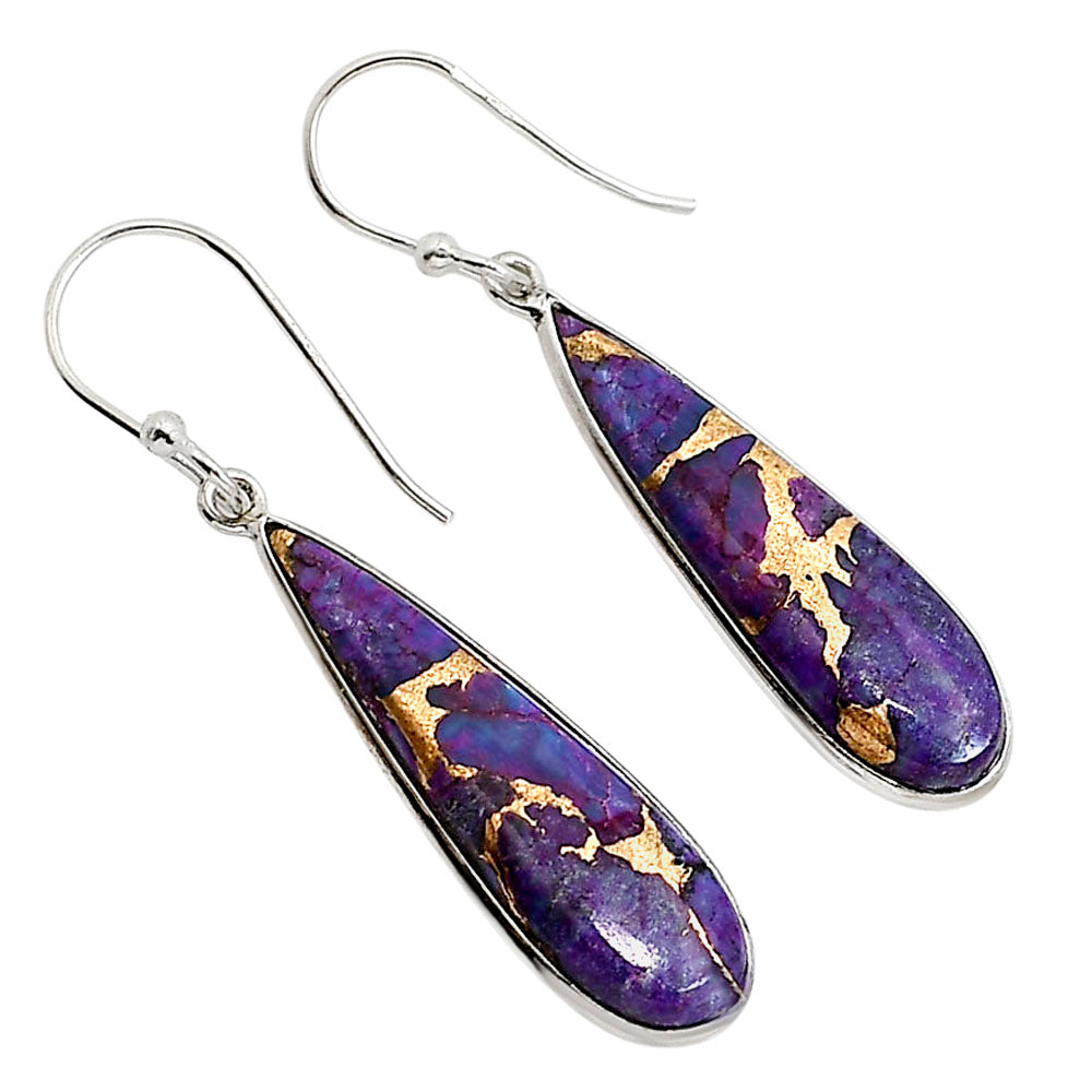 Copper Purple Turquoise Earrings E-1001 SDE91562