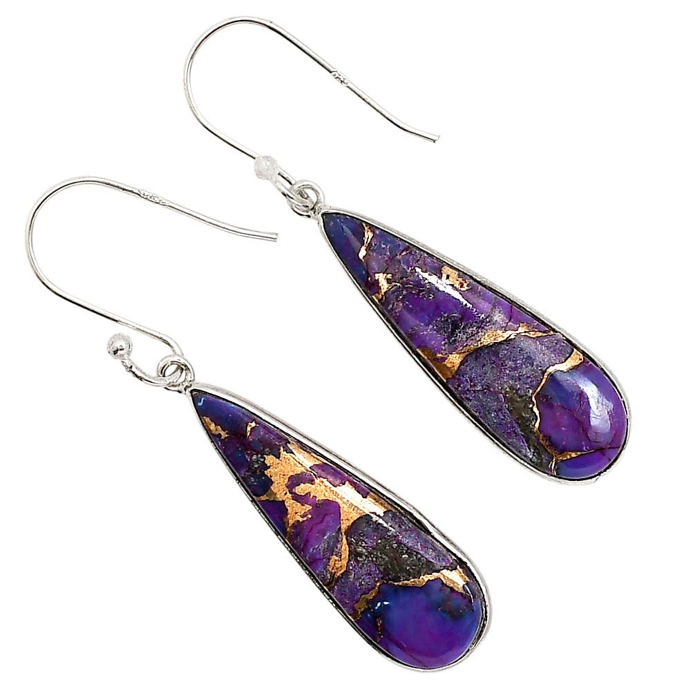 Copper Purple Turquoise Earrings E-1001 SDE91565