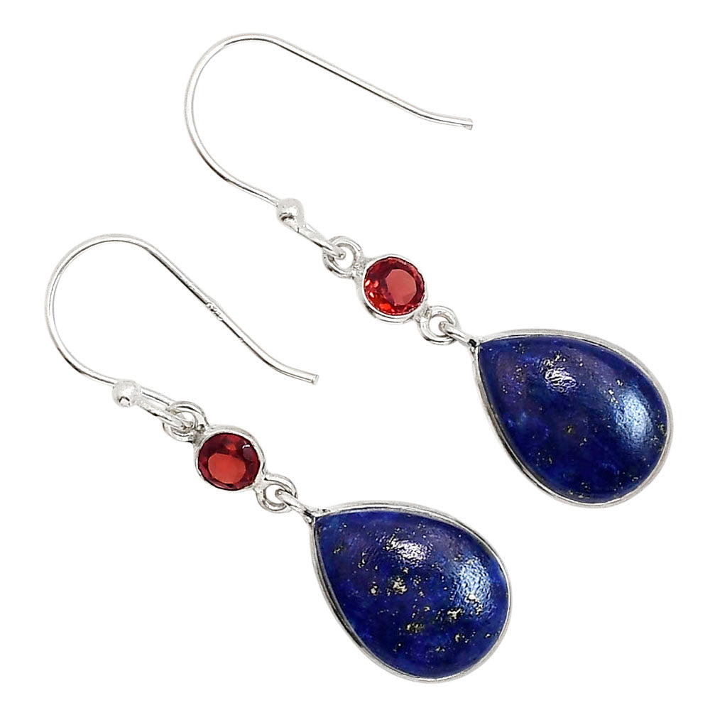 Lapis Lazuli and Garnet Earrings E-1002 SDE91601