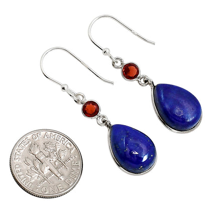 Lapis Lazuli and Garnet Earrings E-1002 SDE91602