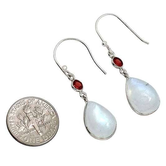 Rainbow Moonstone and Garnet Earrings E-1002 SDE91618