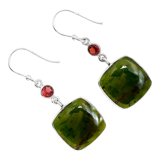 Chrome Chalcedony and Garnet Earrings E-1002 SDE91628