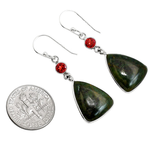 Chrome Chalcedony and Garnet Earrings E-1002 SDE91629