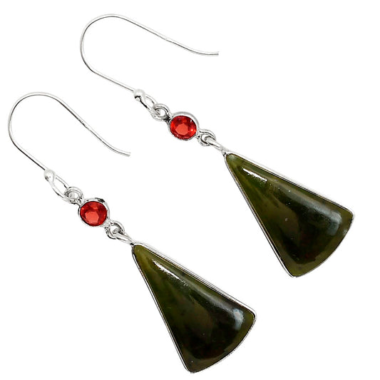 Chrome Chalcedony and Garnet Earrings E-1002 SDE91630