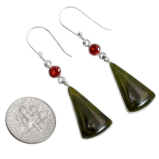 Chrome Chalcedony and Garnet Earrings E-1002 SDE91630