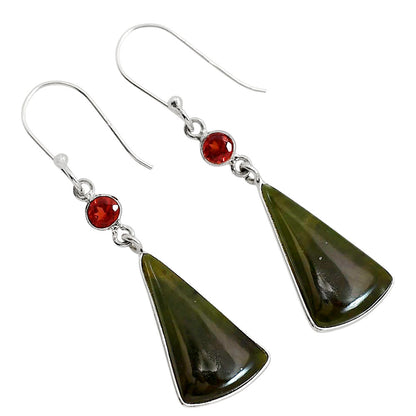 Chrome Chalcedony and Garnet Earrings E-1002 SDE91630