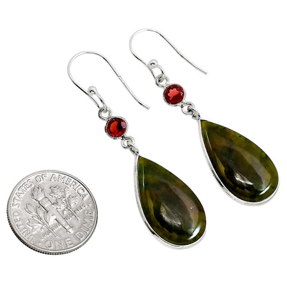 Chrome Chalcedony and Garnet Earrings E-1002 SDE91636