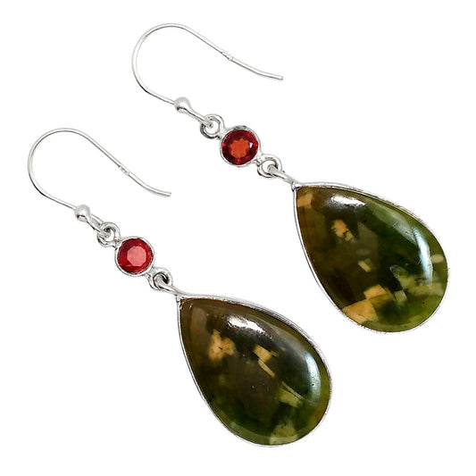 Chrome Chalcedony and Garnet Earrings E-1002 SDE91641