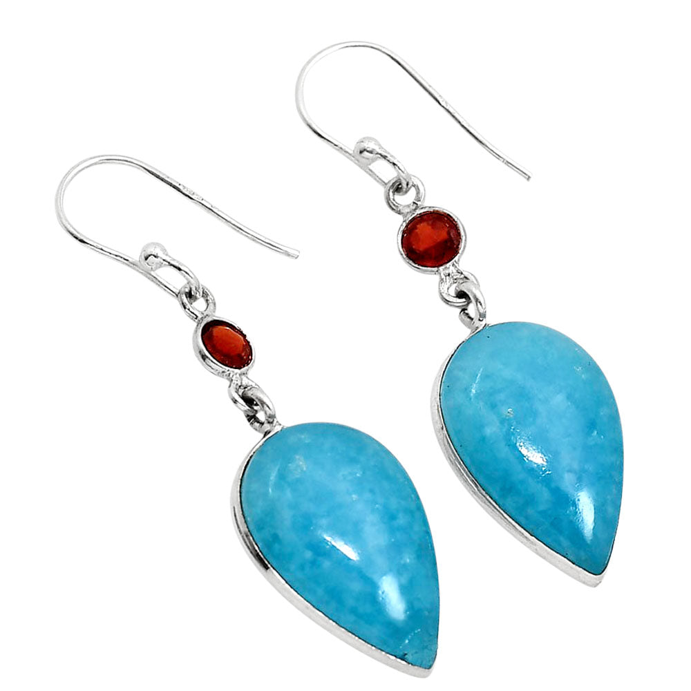 Smithsonite and Garnet Earrings E-1002 SDE91652