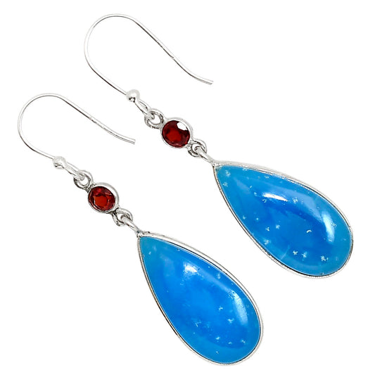 Smithsonite and Garnet Earrings E-1002 SDE91653
