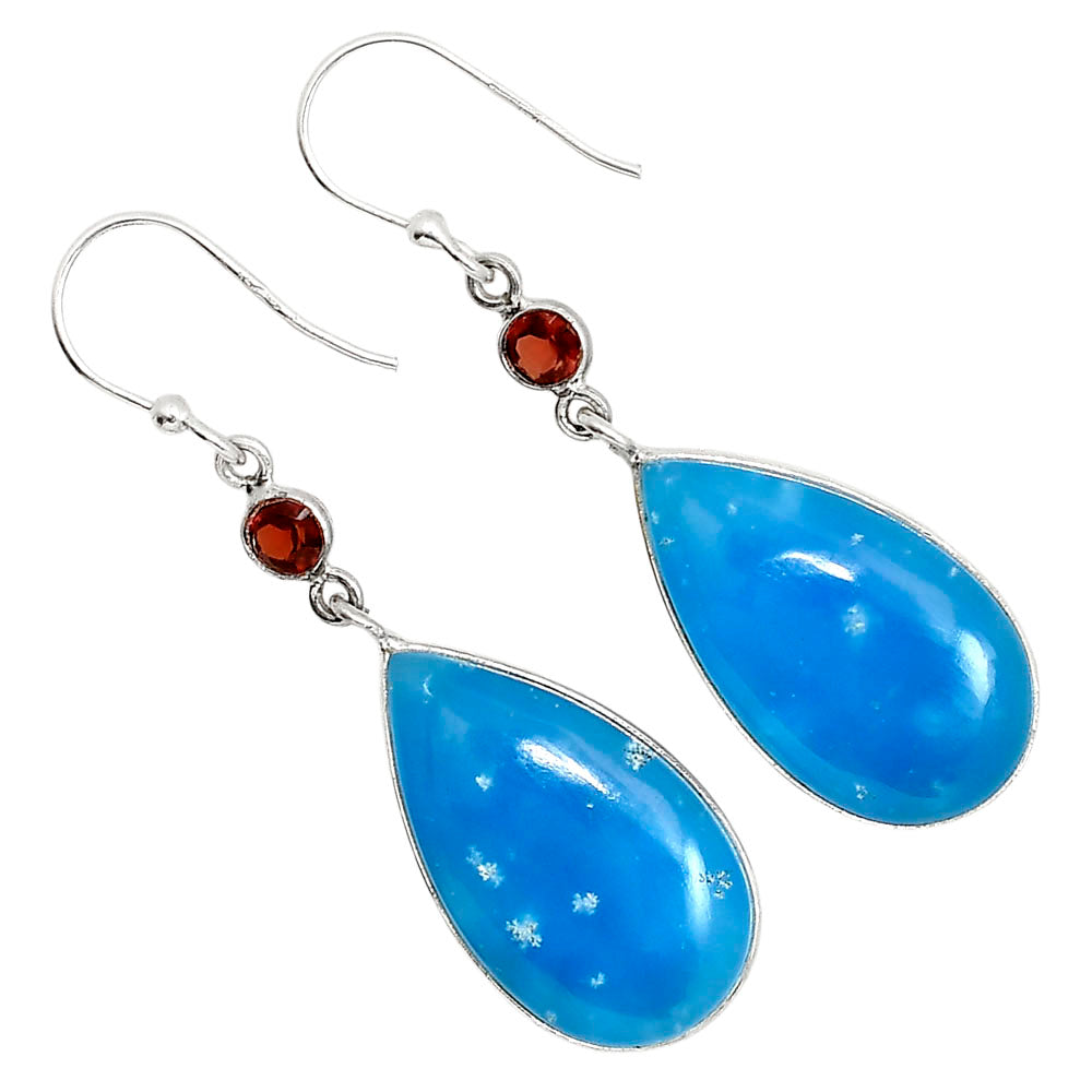 Smithsonite and Garnet Earrings E-1002 SDE91660