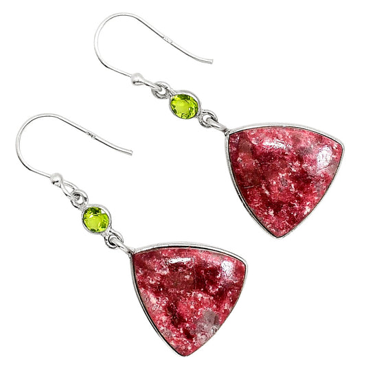 Pink Thulite and Peridot Earrings E-1002 SDE91661