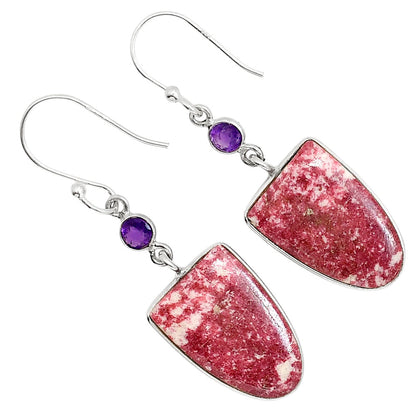 Pink Thulite and Amethyst Earrings E-1002 SDE91664