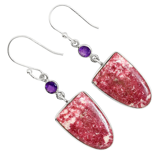 Pink Thulite and Amethyst Earrings E-1002 SDE91664