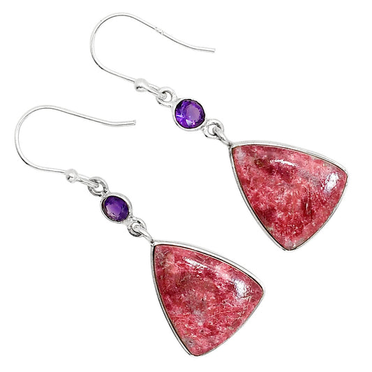 Pink Thulite and Amethyst Earrings E-1002 SDE91665