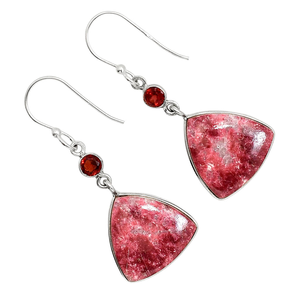 Pink Thulite and Garnet Earrings E-1002 SDE91666