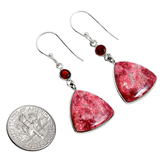 Pink Thulite and Garnet Earrings E-1002 SDE91666