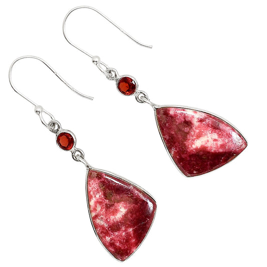 Pink Thulite and Garnet Earrings E-1002 SDE91675