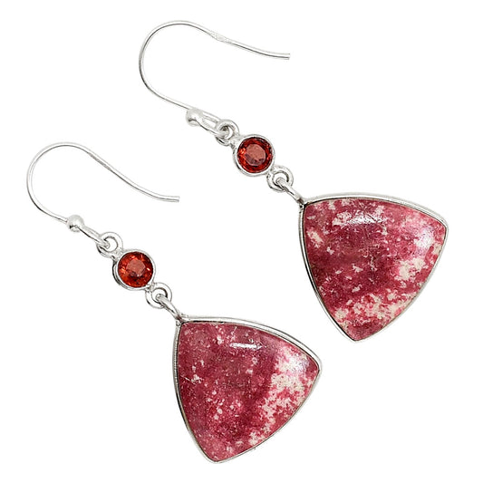 Pink Thulite and Garnet Earrings E-1002 SDE91676