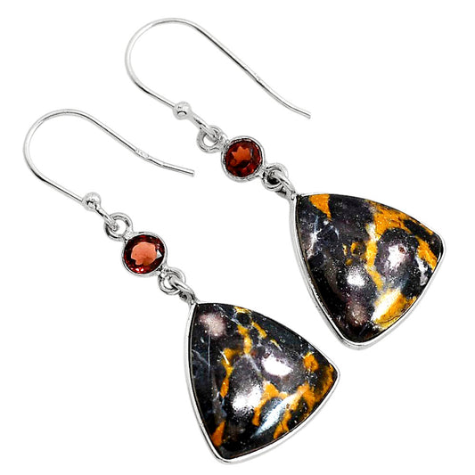 Indian Blanket Jasper and Garnet Earrings E-1002 SDE91686