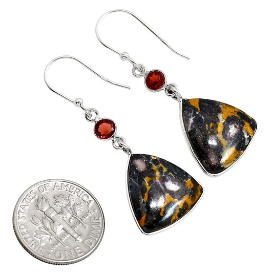 Indian Blanket Jasper and Garnet Earrings E-1002 SDE91686