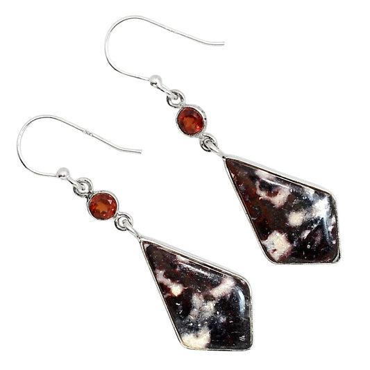 Indian Blanket Jasper and Garnet Earrings E-1002 SDE91689
