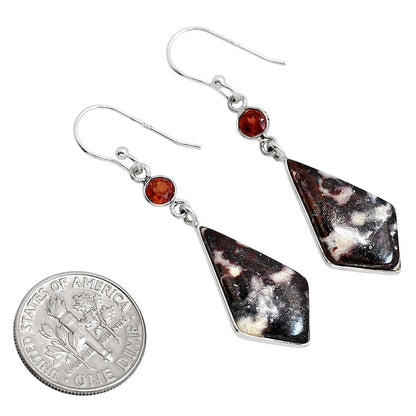 Indian Blanket Jasper and Garnet Earrings E-1002 SDE91689