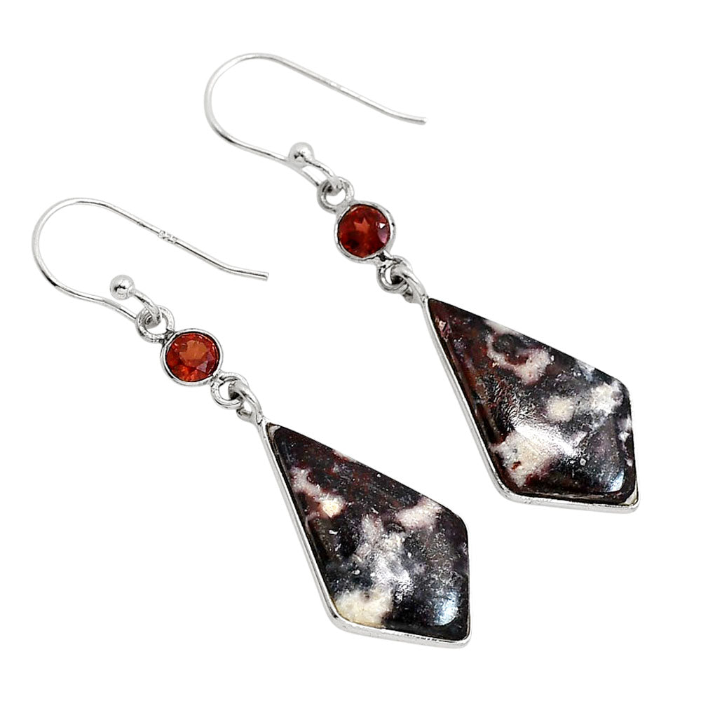 Indian Blanket Jasper and Garnet Earrings E-1002 SDE91689