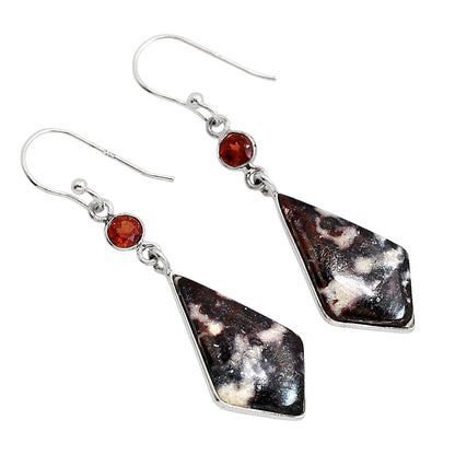 Indian Blanket Jasper and Garnet Earrings E-1002 SDE91689