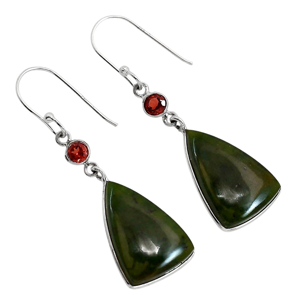 Chrome Chalcedony and Garnet Earrings E-1002 SDE91694