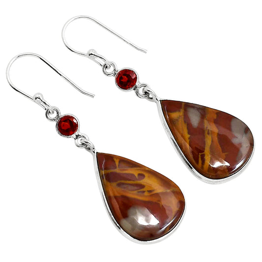 Noreena Jasper and Garnet Earrings E-1002 SDE91700
