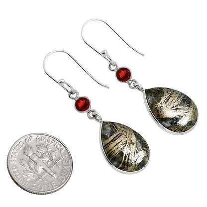 Feder Pyrite and Garnet Earrings E-1002 SDE91703