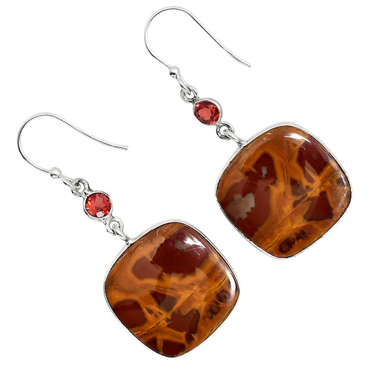 Noreena Jasper and Garnet Earrings E-1002 SDE91706