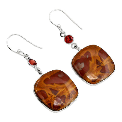 Noreena Jasper and Garnet Earrings E-1002 SDE91706
