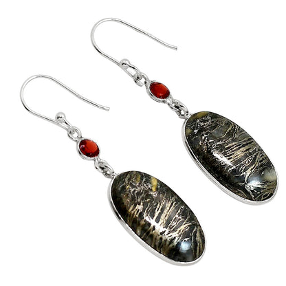 Feder Pyrite and Garnet Earrings E-1002 SDE91712