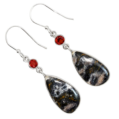 Indian Blanket Jasper and Garnet Earrings E-1002 SDE91714
