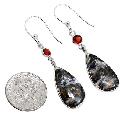 Indian Blanket Jasper and Garnet Earrings E-1002 SDE91714