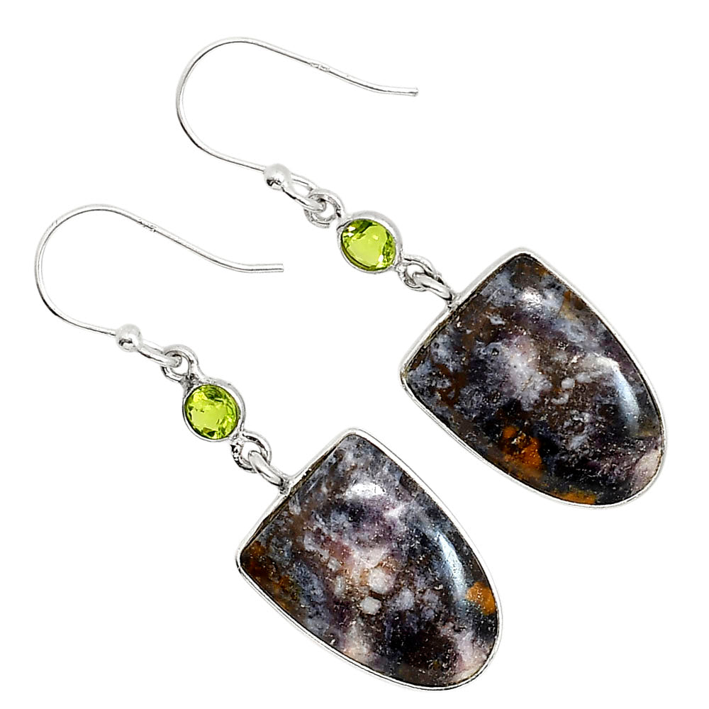 Indian Blanket Jasper and Peridot Earrings E-1002 SDE91721