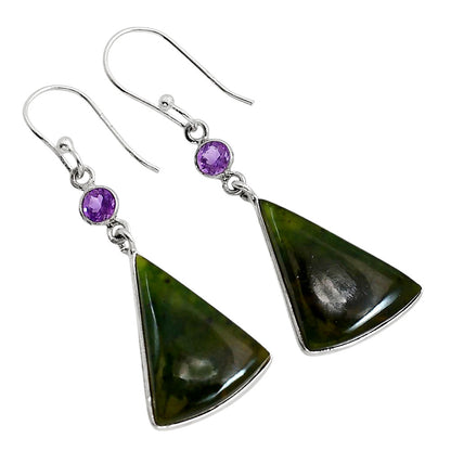 Chrome Chalcedony and Amethyst Earrings E-1002 SDE91729